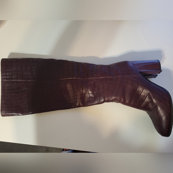 Coach Brigitte Boot Croc Embossed Knee High Boots Size 10 - Picture 2 of 12
